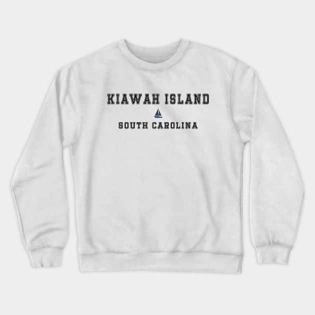 Kiawah Island Resort in South Carolina - Lettering with a Sailboat Decal Crewneck Sweatshirt by vintagetrends